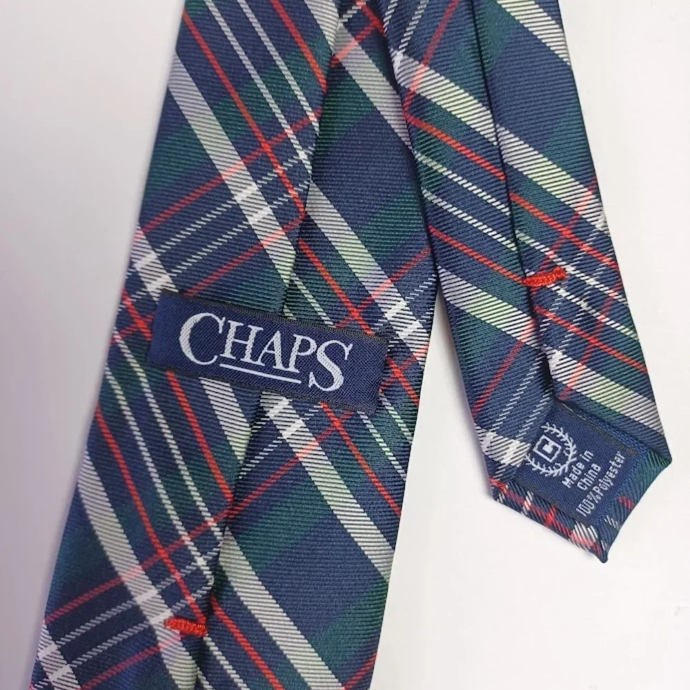 Chaps Kid's Clip-On Tie - Plaid - One Size - EUC